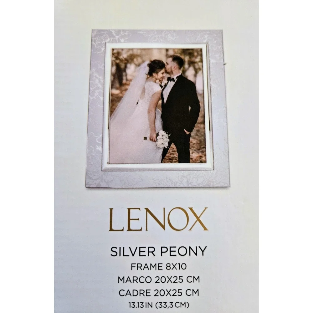 Lenox Silver Peony 8×10 Glass Frame - Made In Italy - Item #886925